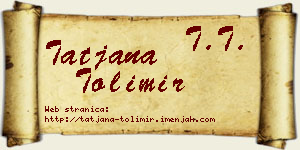 Tatjana Tolimir vizit kartica